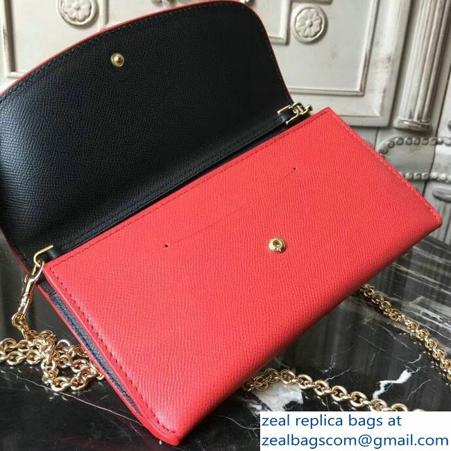 Dolce  &  Gabbana DG Chain Wallet Bag in Dauphine Calfskin Red 2018